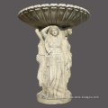 Custom french white stone marble lady water fountain sculpture